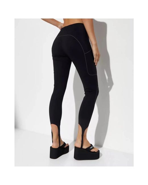 Leggings neri con cuciture decorative di Coperni in Blue