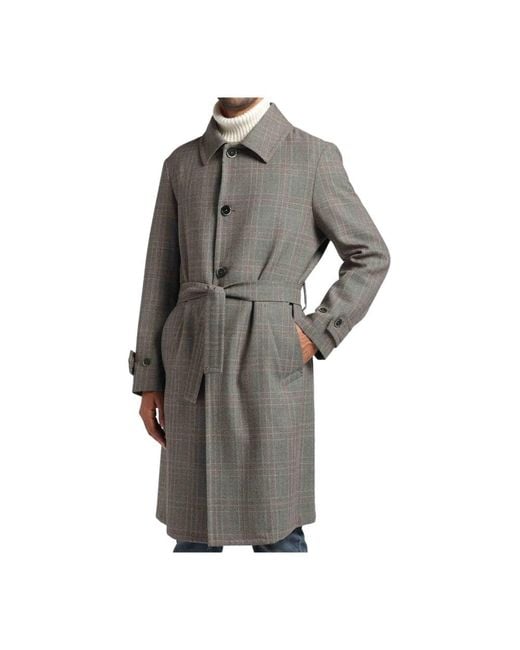 Barena Gray Belted Coats for men