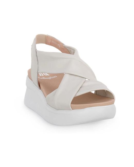 Callaghan White Flat Sandals