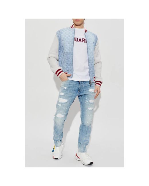 DSquared² Tops ,Wit ,Katoen Logo T-Shirt in het White voor heren