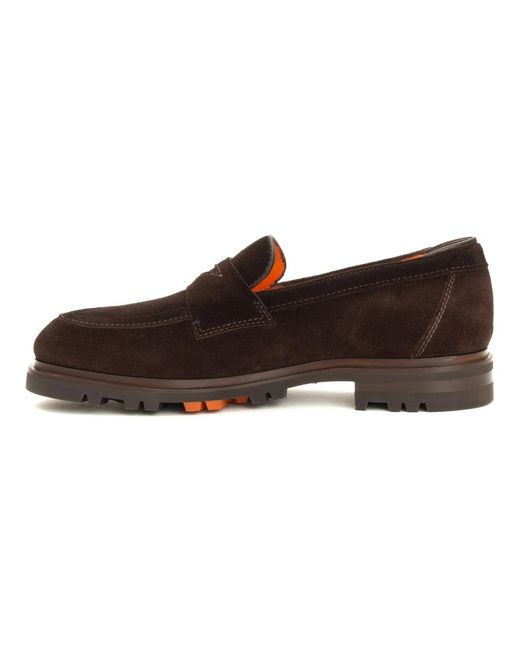 Santoni Brown Loafers for men