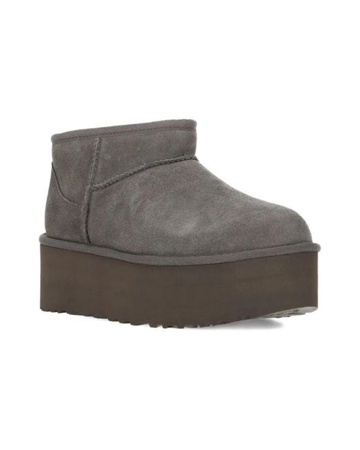 Ugg Gray Classic Ultra Mini Platform Boot
