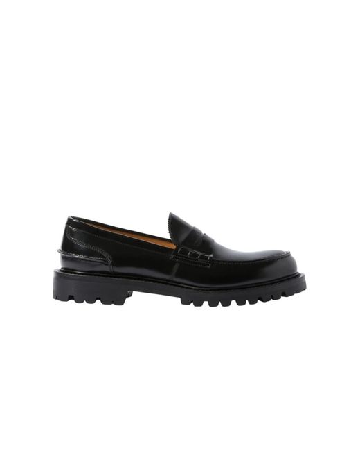Scarosso Handgefertigte schwarze Lederslipper in Black für Herren