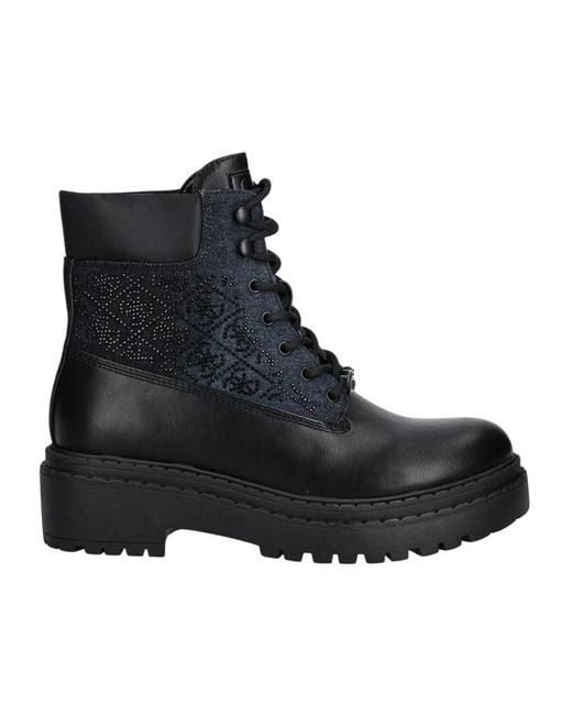 Guess Black Den10 Schnürstiefel