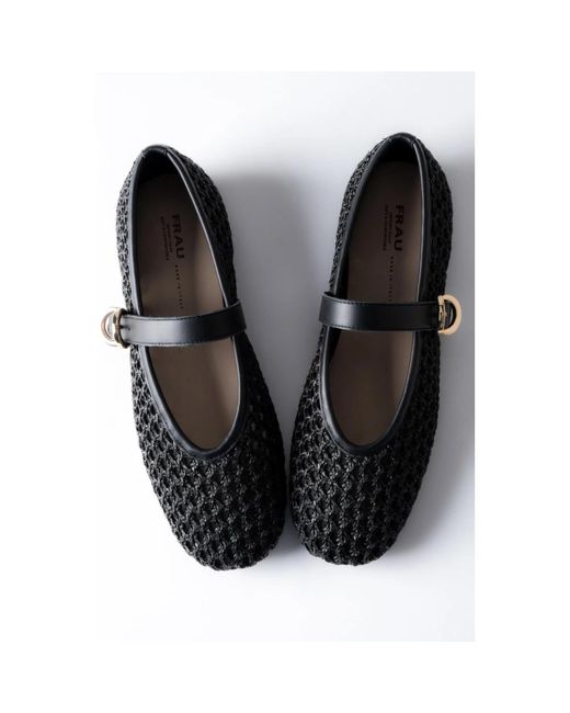Frau Black Ballerina Shoes