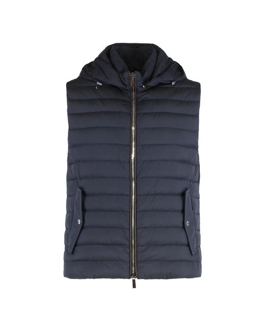 Moorer Jassen ,Blauw ,Polyester Foscari Gewatteerd Gilet in het Blue voor heren