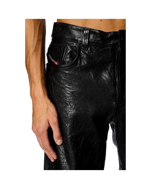Trousers > leather trousers DIESEL pour homme en coloris Black