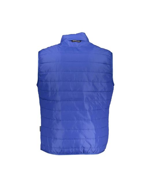 Napapijri Jassen ,Blauw ,Polyester Stijlvolle Mouwloze Jas Met Contrastdetails in het Blue voor heren