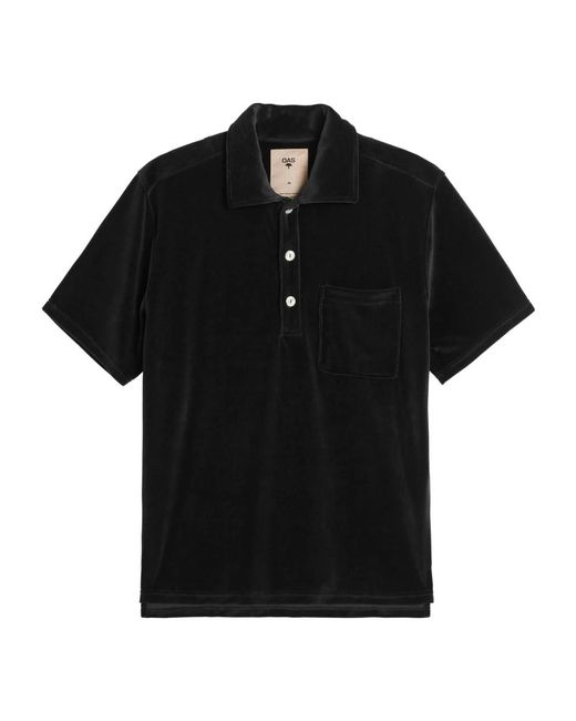 Camicia in velluto morbido con tasca sul petto di Oas in Black da Uomo