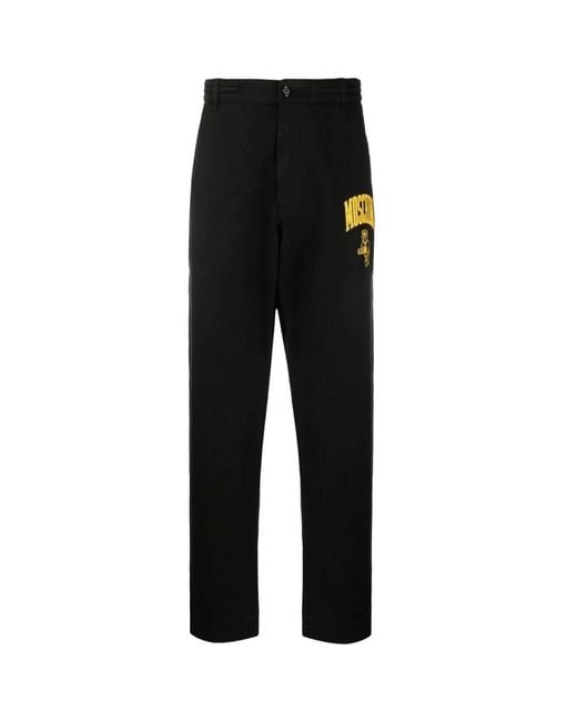 Moschino Black Straight Trousers for men