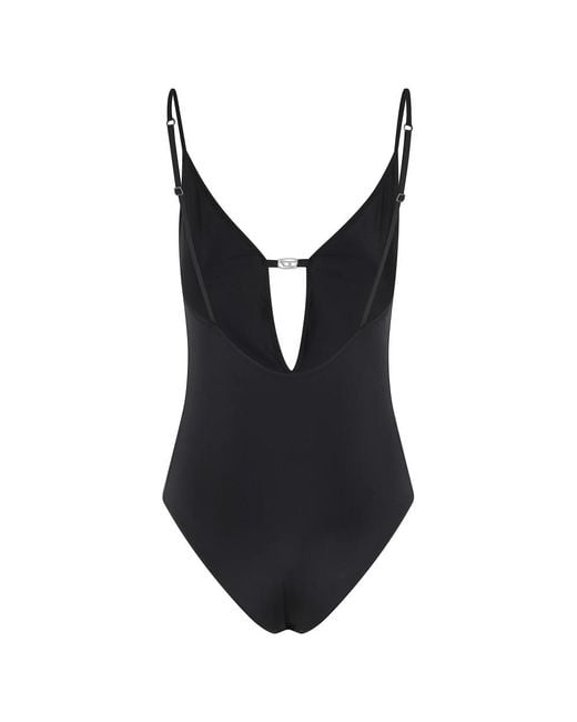 DIESEL Tops ,Zwart ,Ufby Oval D Bodysuit in het Black