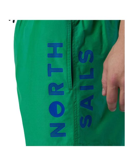 North Sails Badmode ,Groen ,Katoen Groene Strandkleding Met Vilten Logopatch in het Green voor heren