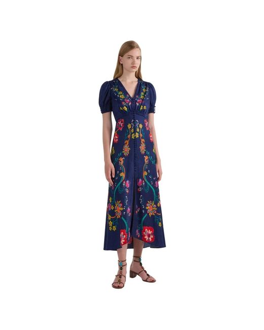 Saloni Blue Midi Dresses