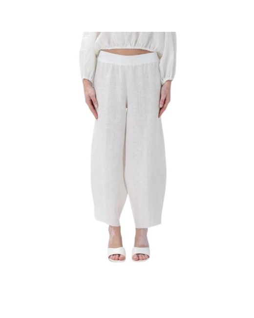 Liviana Conti Gray Wide Trousers
