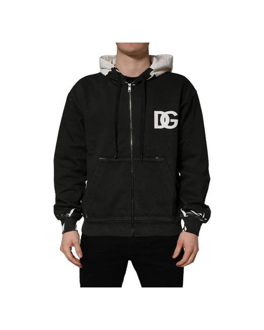 Dolce & Gabbana Black Zip-Throughs for men