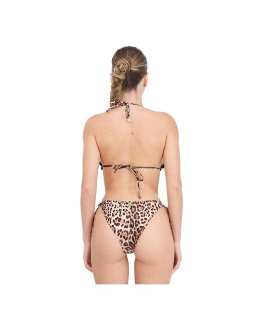 4giveness Multicolor Leopardenmuster triangel-bikini mit frou frou-rand