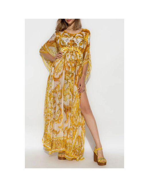 Maxi Dresses di Dolce & Gabbana in Metallic