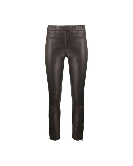P.A.R.O.S.H. Gray Leather Trousers