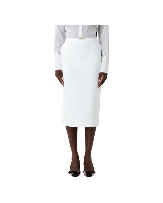 Midi Skirts Elisabetta Franchi de color White