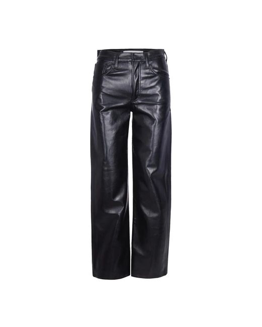 Agolde Broeken ,Zwart ,Leer Leather Broeken in het Blue