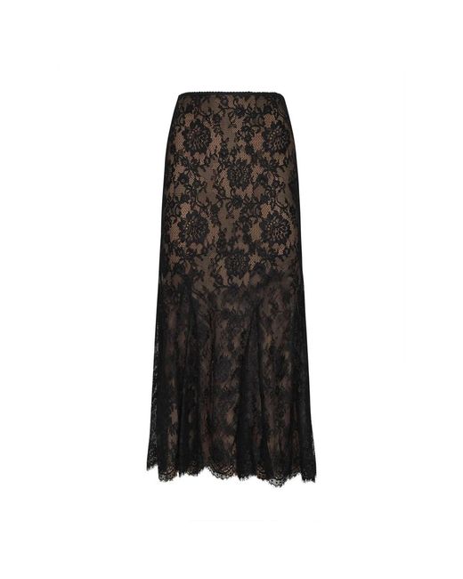 Self-Portrait Fit-And-Flare Midi Rok in het Black