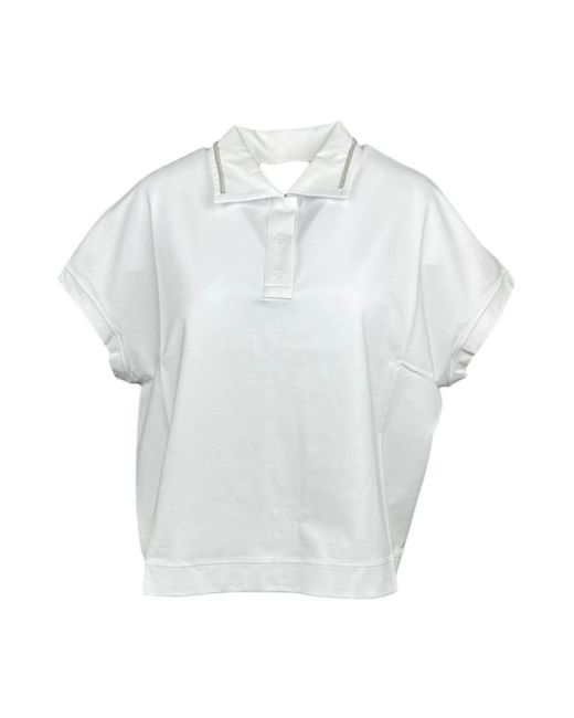 D.exterior White Polo Shirts