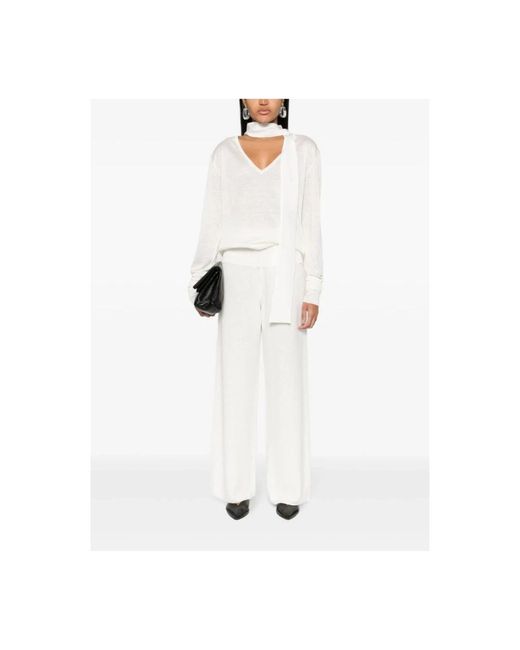 Fabiana Filippi V-Neck Knitwear in het White