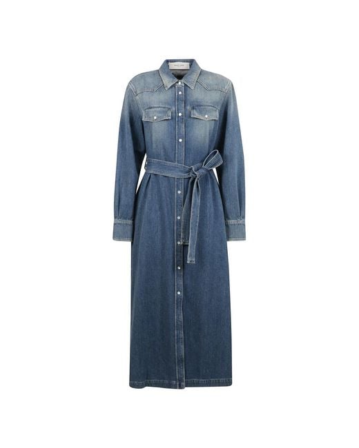 Golden Goose Deluxe Brand Blue Denim Shirt Dress