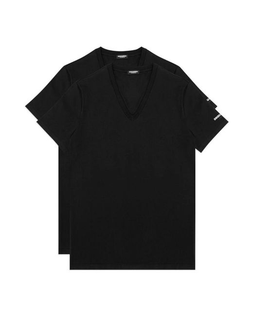 DSquared² Einfaches logo 2er-pack t-shirt in Black für Herren