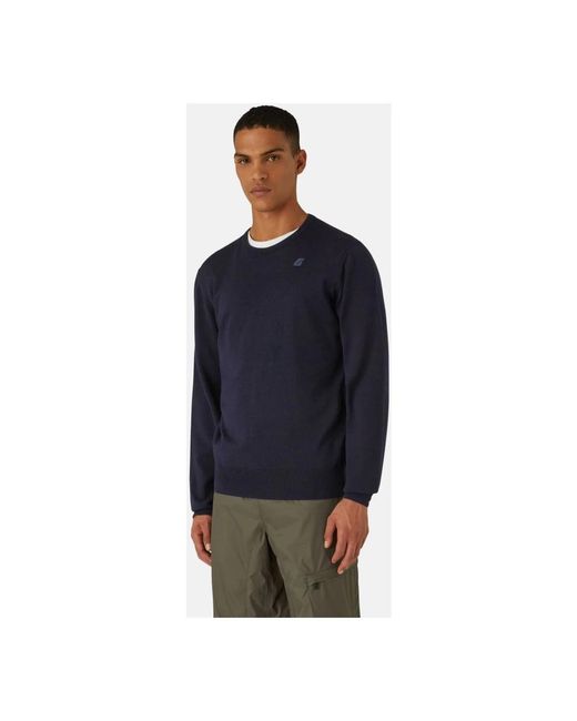 K-Way Blue Round-Neck Knitwear for men