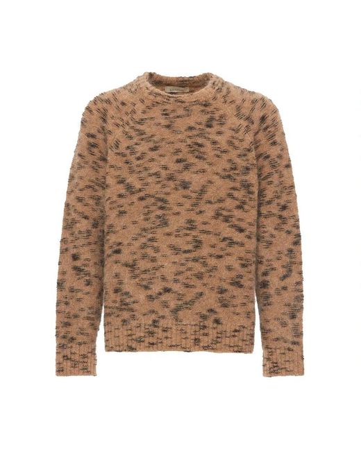 Laneus Brauner gemusterter rundhalsausschnitt pullover in Brown für Herren