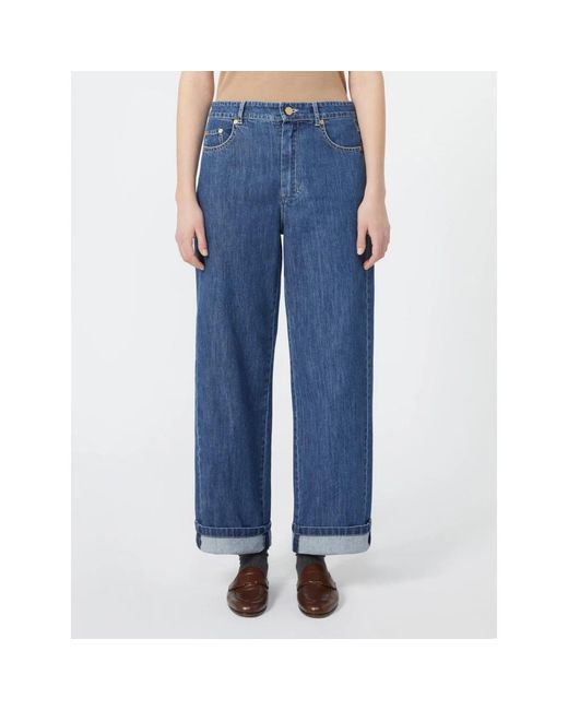 Max Mara Blue Straight Fit Jeans
