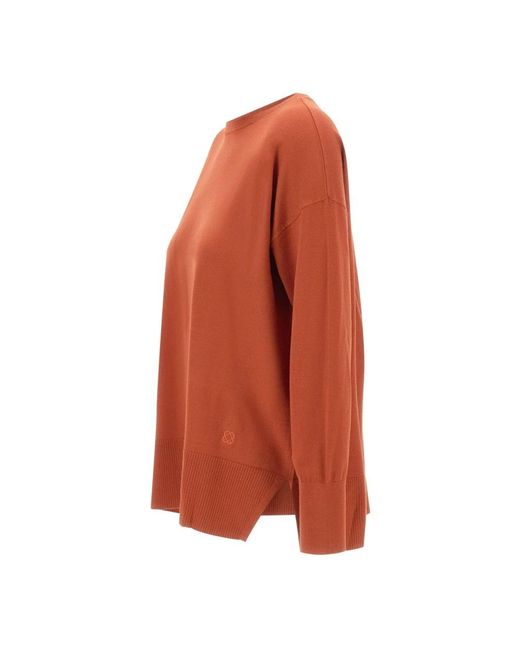 Elena Miro Orange Round-Neck Knitwear