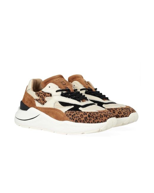 Date Schoenen ,Bruin ,Animalier Taupe Mode Sneakers in het Brown