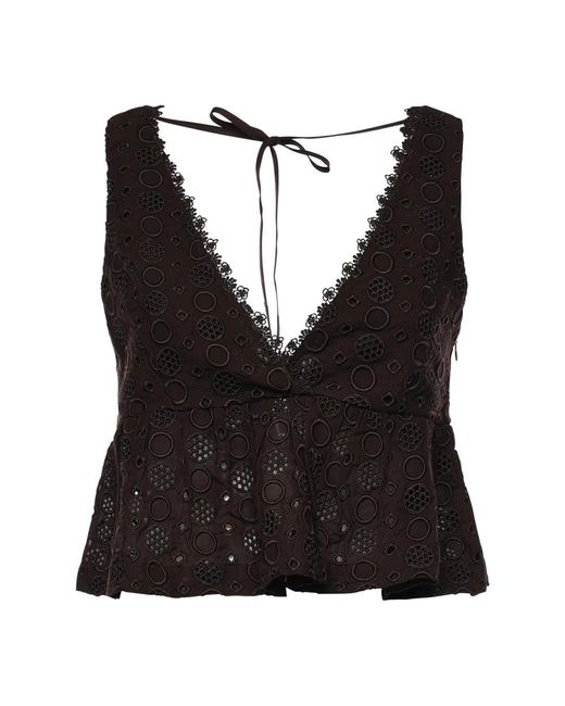 Pinko Black Sleeveless Tops