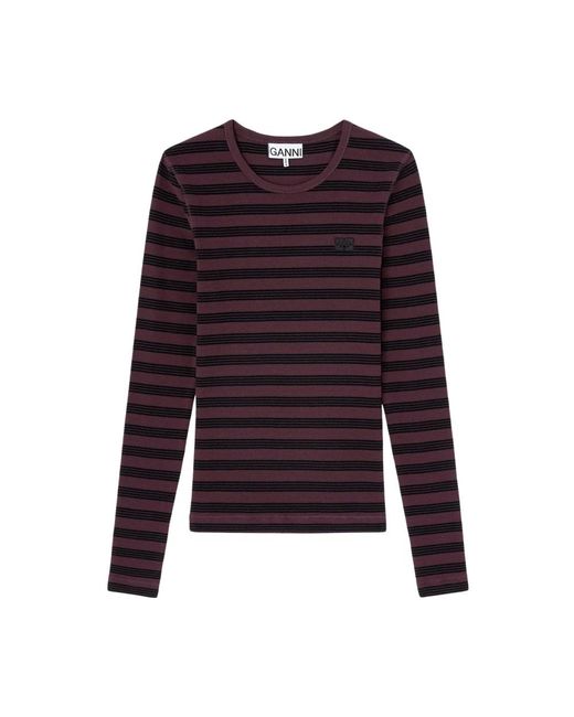 Ganni Purple Long Sleeve T-Shirts