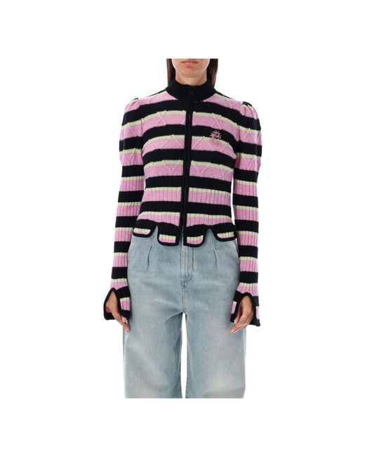 Maglione con zip divina rosa/giallo di Cormio in Blue