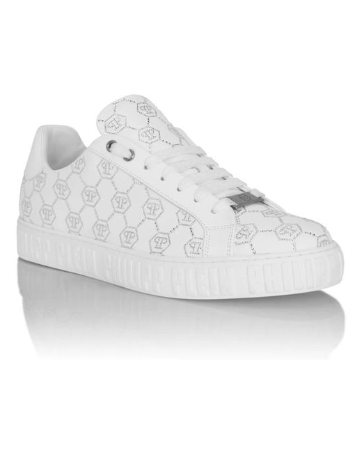 Philipp Plein White Carson Monogram Strass