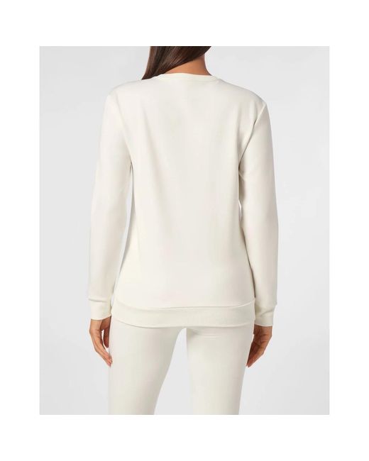 Philipp Plein Fitness ,Wit ,Katoen Modal Sweatshirt Ls in het White
