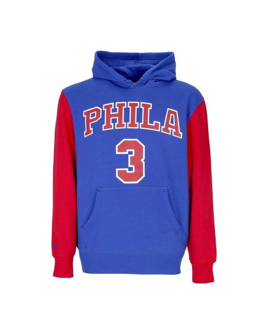 Mitchell & Ness Hoodies & Sweatvesten ,Blauw ,Katoen Nba Mode Fleece Hoodie 1996 in het Blue voor heren