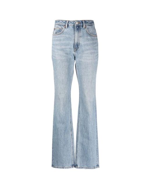 Alexander Wang Blue Stahlblaue high-rise flared jeans