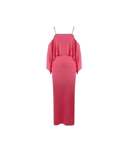 Tom Ford Kleedjes ,Roze ,Spaghetti Strap Maxi Jurk Met Ruches in het Red
