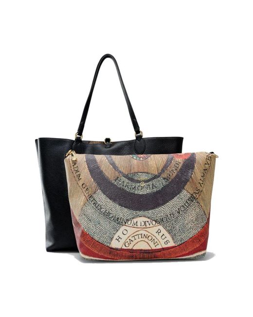 Manico reversibile nero planetarium borsa di Gattinoni in Black