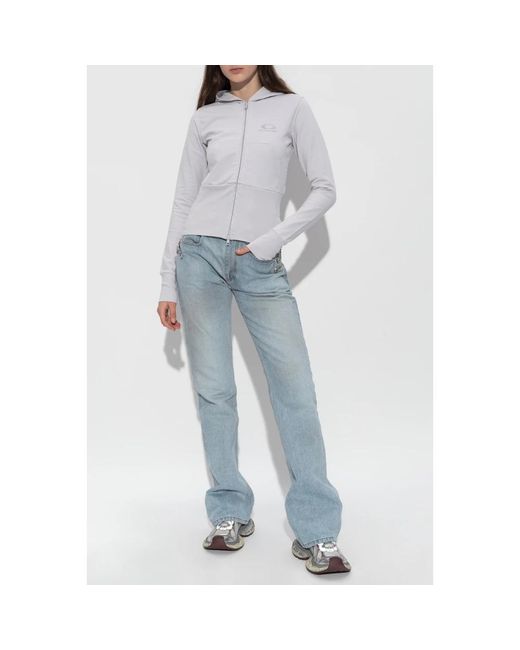Balenciaga Hoodies & Sweatvesten ,Grijs ,Katoen Hooded Sweatshirt in het Blue