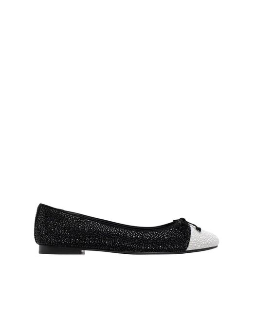 Tory Burch Black Ballet Flats With Crystals