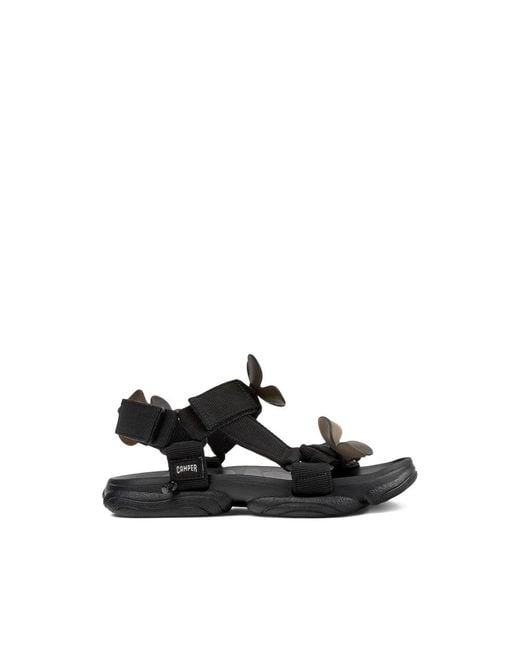 Camper Black Flat Sandals
