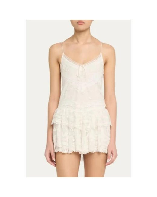 LoveShackFancy Natural Beauval Spitzenkleid Off