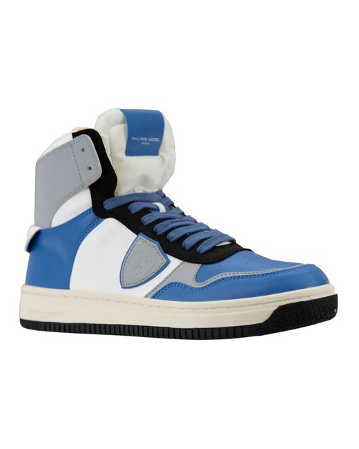 Philippe Model Schoenen ,Veelkleurig ,Suède Hoge Top Veterschoenen Voor in het Blue voor heren