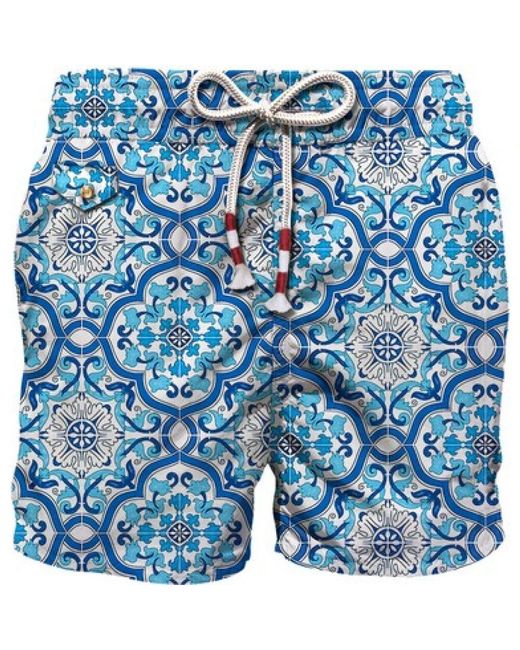 Mc2 Saint Barth Blaue Meereskleidung Mit Allover-Print in Blue für Herren