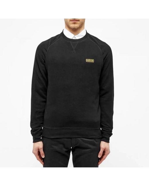 Barbour Hoodies & Sweatvesten ,Zwart ,Katoen Essentiële Crew Sweatshirt Met Raglan Mouwen in het Black voor heren